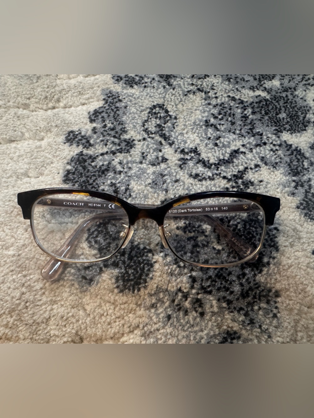 Coach Black and Clear Rounded Rectangle Eyeglass Frames